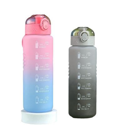 32oz 1000ml Мотивационная спортивная бутылка с водой с потоком Flip Top Leak Proof Lid портативный