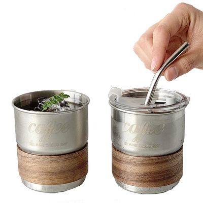 Чайная чашка из нержавеющей стали с настраиваемым логотипом и противообжигающими рукавами