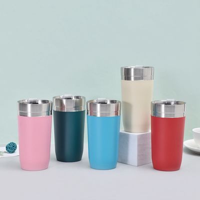 16 унций изолированная путевая кружка со скользящими крышками Tumbler нержавеющая сталь двойная стена тепловая чашка
