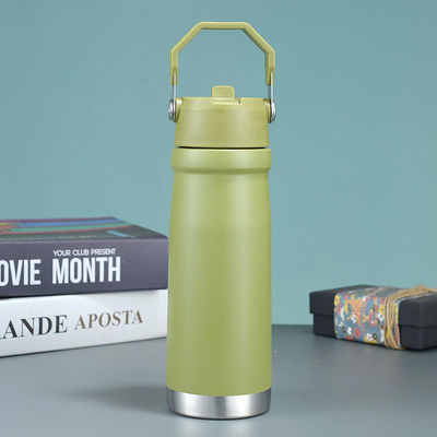 Прямая чашка Custom Logo Hot Travel 500ml 650Ml Двойная стена Нержавеющая сталь Спортивная бутылка с ручкой