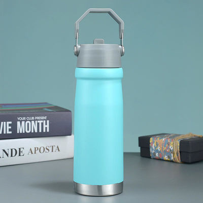 Прямая чашка Custom Logo Hot Travel 500ml 650Ml Двойная стена Нержавеющая сталь Спортивная бутылка с ручкой