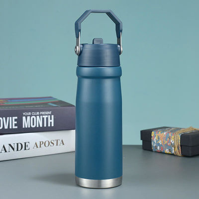 Прямая чашка Custom Logo Hot Travel 500ml 650Ml Двойная стена Нержавеющая сталь Спортивная бутылка с ручкой