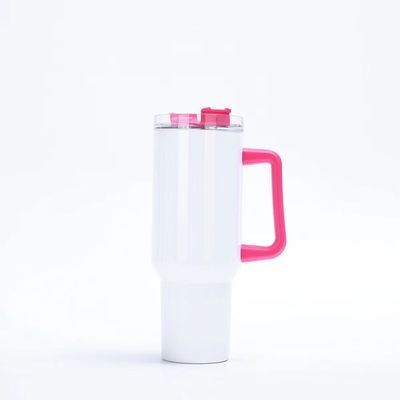 Ручная ручка 40oz Tumbler с соломенной крышкой и ручкой Нержавеющая сталь многоразовый Tumbler для красочных автомобильных чашек