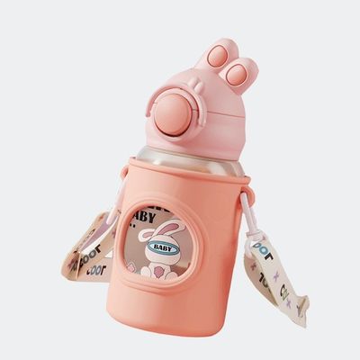 680 мл мультфильма соломинка Силиконовая кожаная крышка Вакуумная изоляционная бутылка с водой для детей Дети