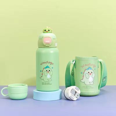 Держите горячее 3-6 часов Милый детский мультфильм из нержавеющей стали Изолированная бутылка с водой 500 мл