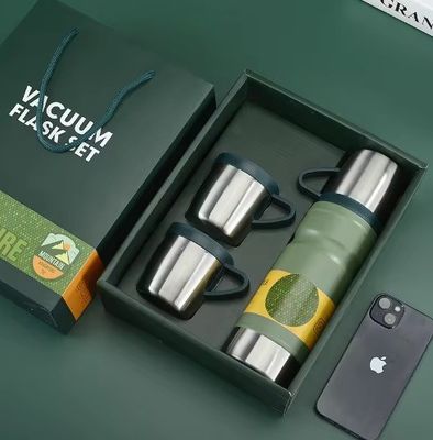 Вакуумная чашка из нержавеющей стали 680 мл Подарок для бизнеса Бутылка с водой с 3 крышками