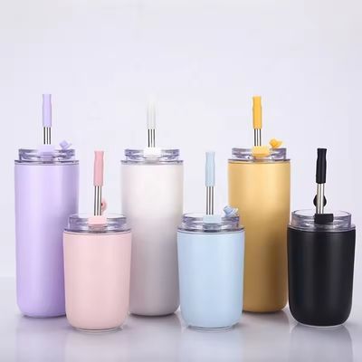 Детский без BPA кувшин с соломой двойной стены нержавеющей стали вакуумный стакан 280 мл / 500 мл