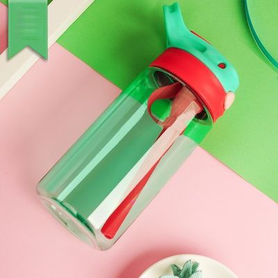 БПА-свободная детская бутылка с соломенной крышкой и ручкой для устойчивой и кипящей воды