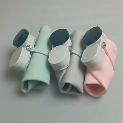 Свертываемая силиконовая складная бутылка с соломой
