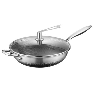 Специальное печать логотипа Нержавеющая сталь Wok Подходит для печи и экологически чистых приготовления пищи