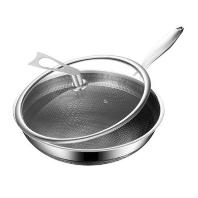 Устойчивое 316 нержавеющей стали Wok 32cm 34cm Двухсторонний экран Медоносная кухонная посуда