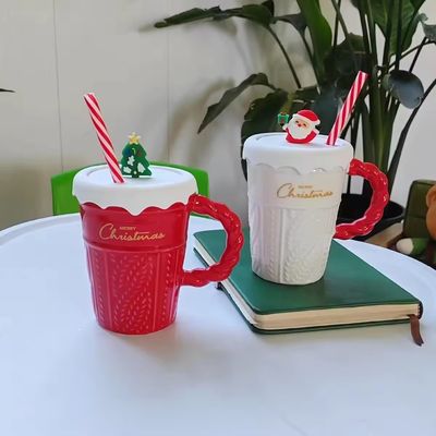 Современные модные рождественские керамические чашки для кофе и чашки для чая