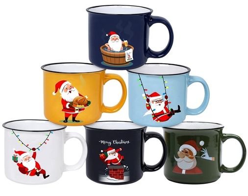 Керамический пользовательский логотип 14 OZ Рождественская кофейная кружка Забавные кубки дизайна Санты для детей Подарки