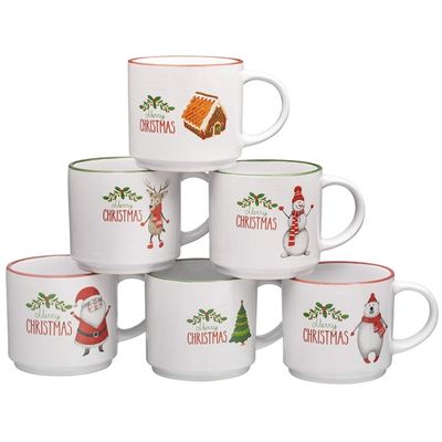 Керамический пользовательский логотип 14 OZ Рождественская кофейная кружка Забавные кубки дизайна Санты для детей Подарки