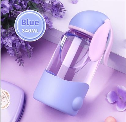 Стеклянный стакан с креативным дизайном мультфильма кролика и портативным герметичным дизайном