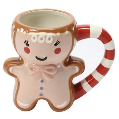 МУГЫ Питьевая посуда тип 10OZ Керамическая рождественская кофейная кружка с милым дизайном имбирного хлеба