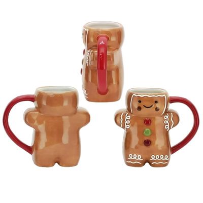МУГЫ Питьевая посуда тип 10OZ Керамическая рождественская кофейная кружка с милым дизайном имбирного хлеба