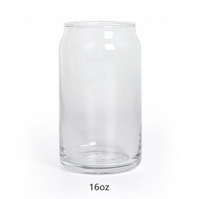 16OZ Стеклянные водонепроницаемые многоразовые кружки с крышкой и бамбуковыми соломинками 210 г для пользы клиента