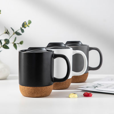 Nordic Design Custom Cork Bottom Spill Proof Lids 15OZ Матовая керамическая кружка с кофейной маркой