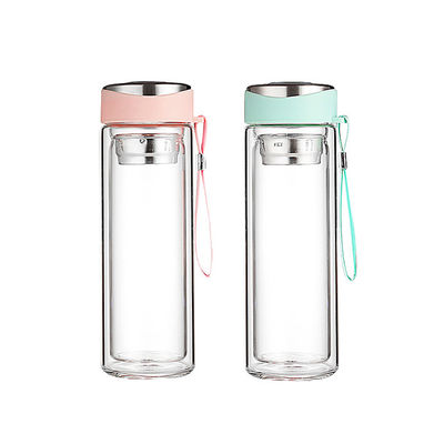 Производители Custom Logo 320ml Двухстенные стеклянные бутылки для роскошного стиля дизайна