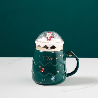 Изолированный пробковый и прозрачный крышка керамическая кружка для экологически чистой настройки в синем