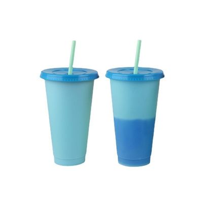 16 унций / 24 унций свободный от BPA пластиковый чашка для кофе бутылка с холодной водой с крышкой и соломой идеально подходит для повседневного использования