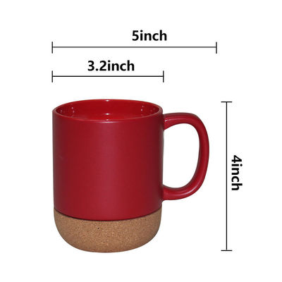 14 OZ Корковый основной каменный материал матовый дизайн керамический кофейный кружок с крышкой PP и прочный