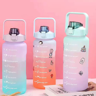 2L портативная прозрачная пластиковая бутылка для настройки цвета и спорта на открытом воздухе