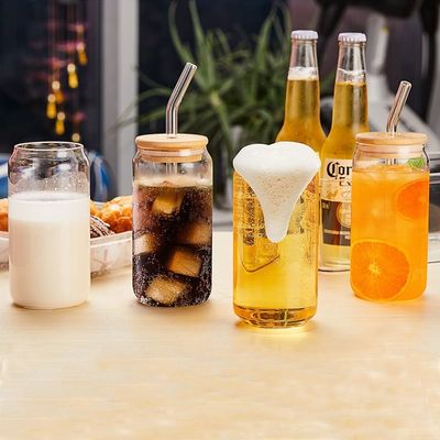 16 унций Консервные чашки для чая в форме пузырьков с крышкой для соков, молока, пива, соды и соломинки