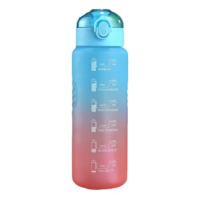 1000 мл пластиковый стакан Прогрессивная цветовая бутылка Без BPA Внешний фитнес Спортивный стакан С соломой