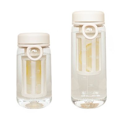 450ml/600ml PC Пластиковый стакан Прозрачный на заказ логотип Спортивная бутылка с чайной силькой