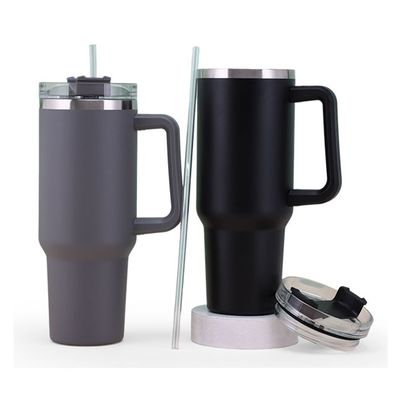 OEM 40 OZ Тумблер с ручкой из нержавеющей стали 18/8 Вакуумные путешествия кофе кружка и соломинка