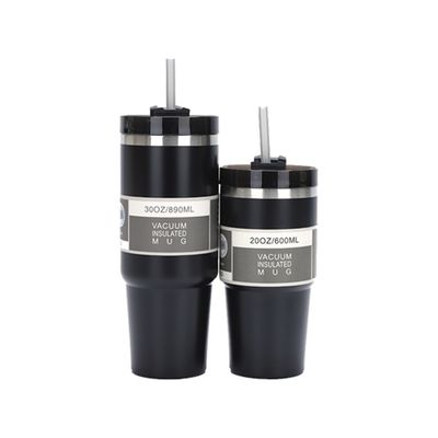 Загруженный вакуумный изолятор из нержавеющей стали 304 Tumbler Coffee Mug с соломенной крышкой 30 унций