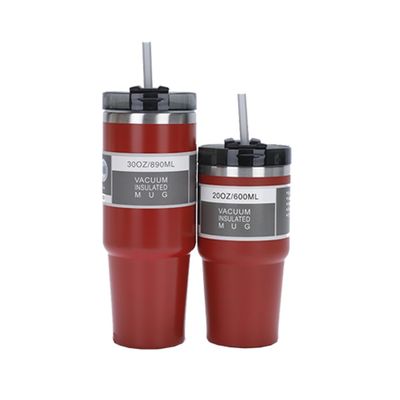 Загруженный вакуумный изолятор из нержавеющей стали 304 Tumbler Coffee Mug с соломенной крышкой 30 унций