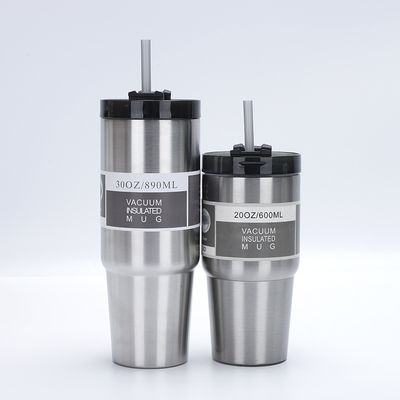 Загруженный вакуумный изолятор из нержавеющей стали 304 Tumbler Coffee Mug с соломенной крышкой 30 унций