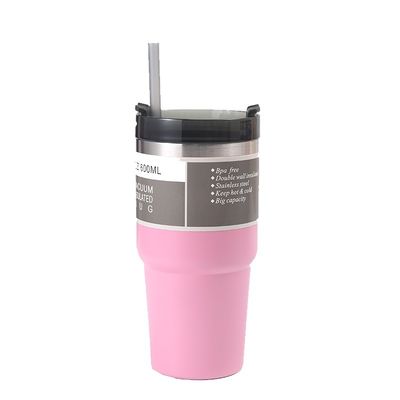 Загруженный вакуумный изолятор из нержавеющей стали 304 Tumbler Coffee Mug с соломенной крышкой 30 унций