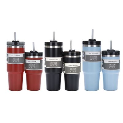 Загруженный вакуумный изолятор из нержавеющей стали 304 Tumbler Coffee Mug с соломенной крышкой 30 унций