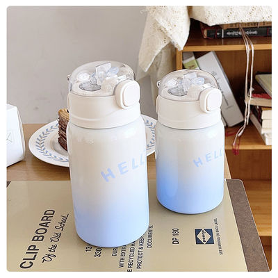 Студенческие портативные 350/450 мл нержавеющей стали с соломой и теплоизоляцией