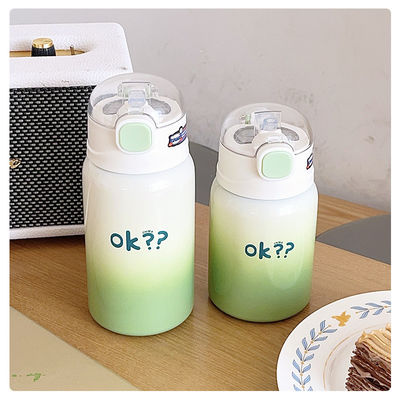 Студенческие портативные 350/450 мл нержавеющей стали с соломой и теплоизоляцией