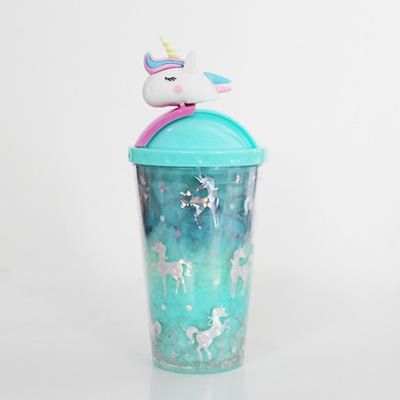 Модный бутылка с водой на улице Красивая форма единорога Прозрачная с крышкой