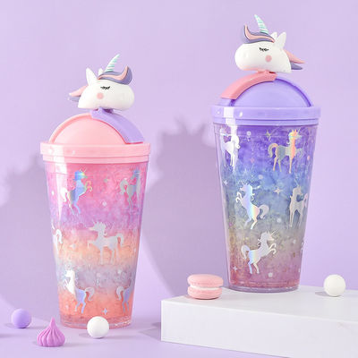 Модный бутылка с водой на улице Красивая форма единорога Прозрачная с крышкой