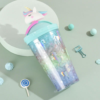 Модный бутылка с водой на улице Красивая форма единорога Прозрачная с крышкой