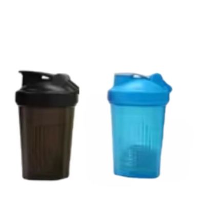Unisex 400ML Широкоустная бутылка для протеиновых коктейлей с крышкой и стальным шаром из PP PE