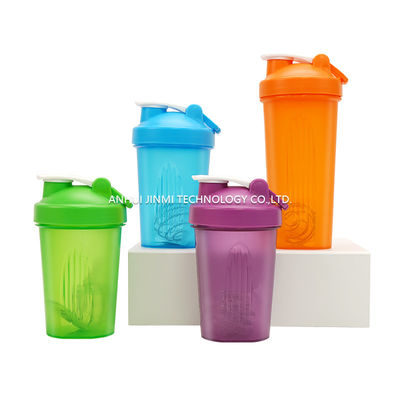 Unisex 400ML Широкоустная бутылка для протеиновых коктейлей с крышкой и стальным шаром из PP PE