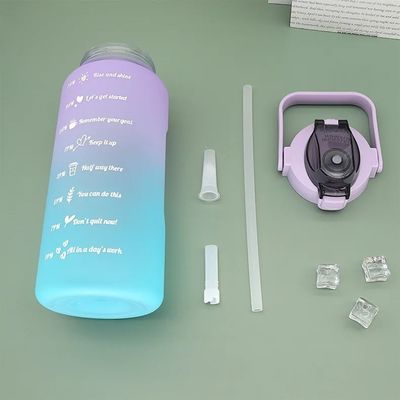Пластиковые соломинки спортивные бутылки с водой большой вместимости Градиентные цветные чашки для питья на улице