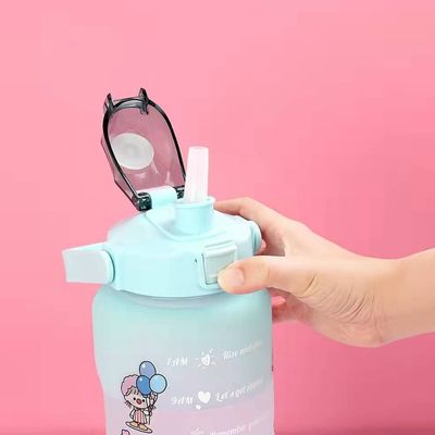 Пластиковые соломинки спортивные бутылки с водой большой вместимости Градиентные цветные чашки для питья на улице