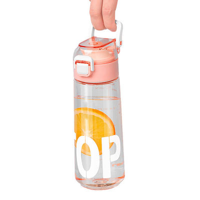 Соломенный тип экологически чистый BPA свободный спортивный бутылка из тритана с указателем времени и рукояткой для путешествий на открытом воздухе