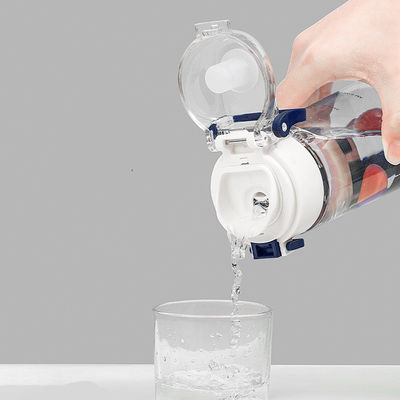 Соломенный тип экологически чистый BPA свободный спортивный бутылка из тритана с указателем времени и рукояткой для путешествий на открытом воздухе