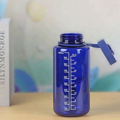 1000 мл свободный от Bpa пластиковый прозрачный жидкий бутылка с весом для спорта на открытом воздухе