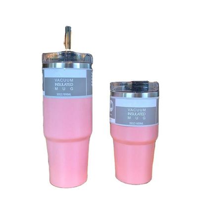 Специальный дизайн 20OZ 30OZ Бутылка с водой из нержавеющей стали Красочная соломенная вакуумная изоляция
